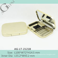 Retro shining Rectangular Compact Powder Case With Mirror AG-LT-2121B, AGPM Cosmetic Packaging , Custom colors/Logo